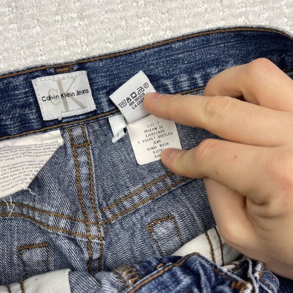 Y2K Calvin Klein Jeans Classic 5 Pocket Bootleg Jeans Denim Size 7 Casual - Picture 8 of 12
